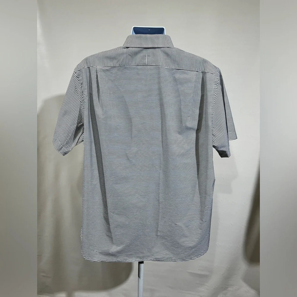 PAUL FREDRICK Black and white micro stripe button down size 17.5. - Picture 6 of 10